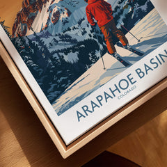 Arapahoe Basin Ski Print - Colorado showcasing a skier in the scenic mountains of Colorado.