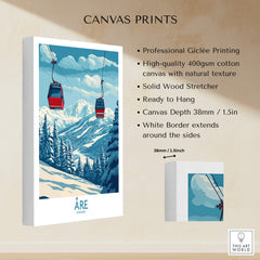 Ski Poster Åre Sweden featuring a ski lift and mountain scenery, perfect for inspiring alpine adventures.