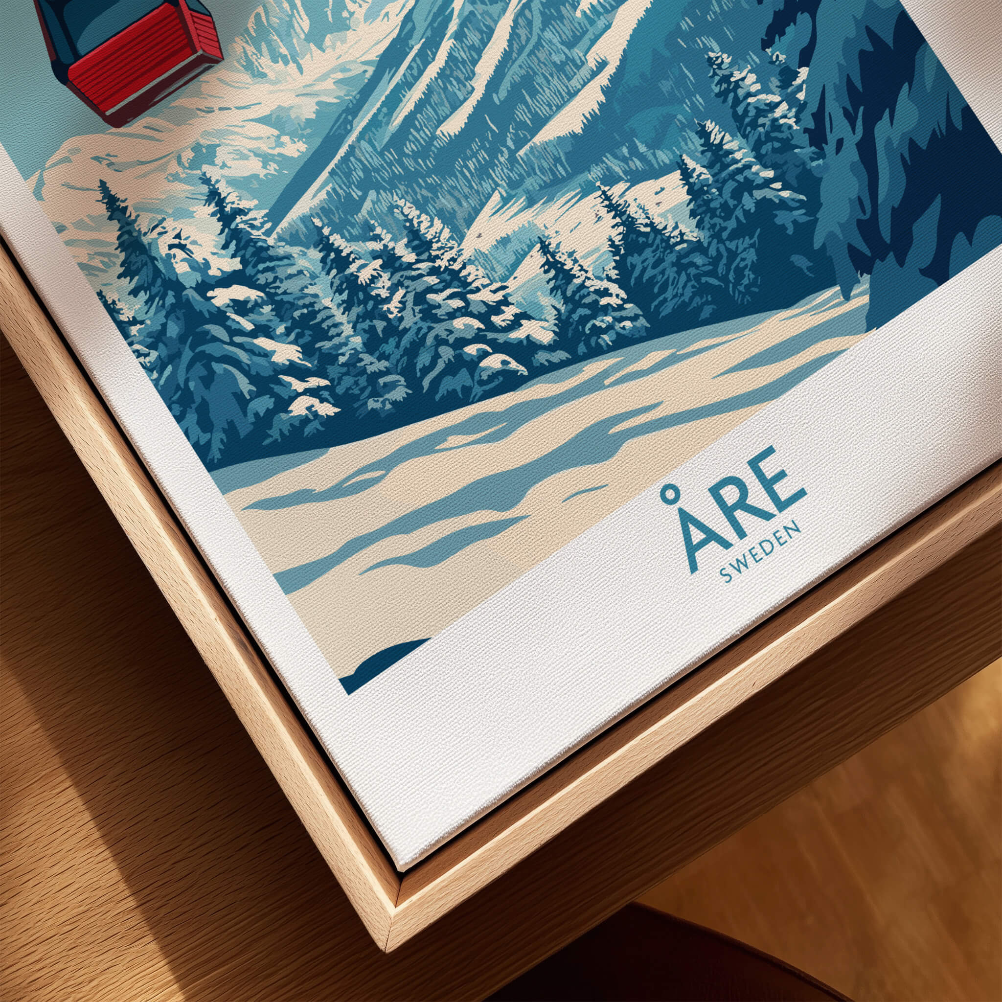Ski Poster Åre Sweden featuring slopes and scenic mountain views in Åre, perfect for skiing enthusiasts.
