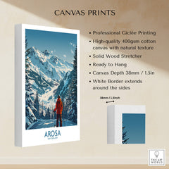 Arosa Wall Art Print Switzerland featuring a scenic mountain view and ready to hang for elegant decor.