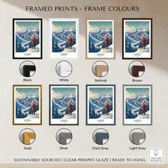 Aspen Wall Art framed prints in various colors including black, white, natural, brown, gold, silver, dark grey, light grey.