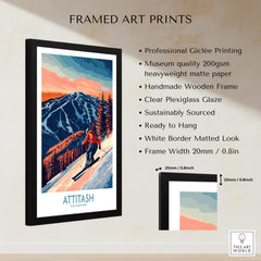 Attitash Ski Wall Art Print featuring vibrant colors and mountain scenery, perfect for ski enthusiasts.