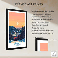Attitash Poster New Hampshire framed art print showcasing stunning mountain scenery and professional giclée printing.
