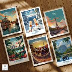 Ski Poster Attitash New Hampshire showcasing stunning slopes and mountain views in a collection of travel posters.