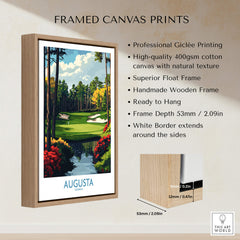 Augusta Georgia Masters Golf Poster - Championship Fairway Wall Art in framed canvas print design.