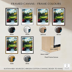 Augusta Georgia Masters Golf Poster - Championship Fairway Wall Art in various frame colors and styles.