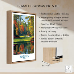 Augusta The Masters Golf Wall Art Print framed canvas with professional Giclée printing and wooden frame.