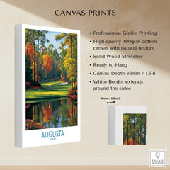 Augusta The Masters Golf Wall Art Print showcasing professional Giclée printing on high-quality canvas.