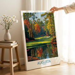 Augusta The Masters Golf Wall Art Print showcasing a beautiful golf course in Augusta, Georgia.