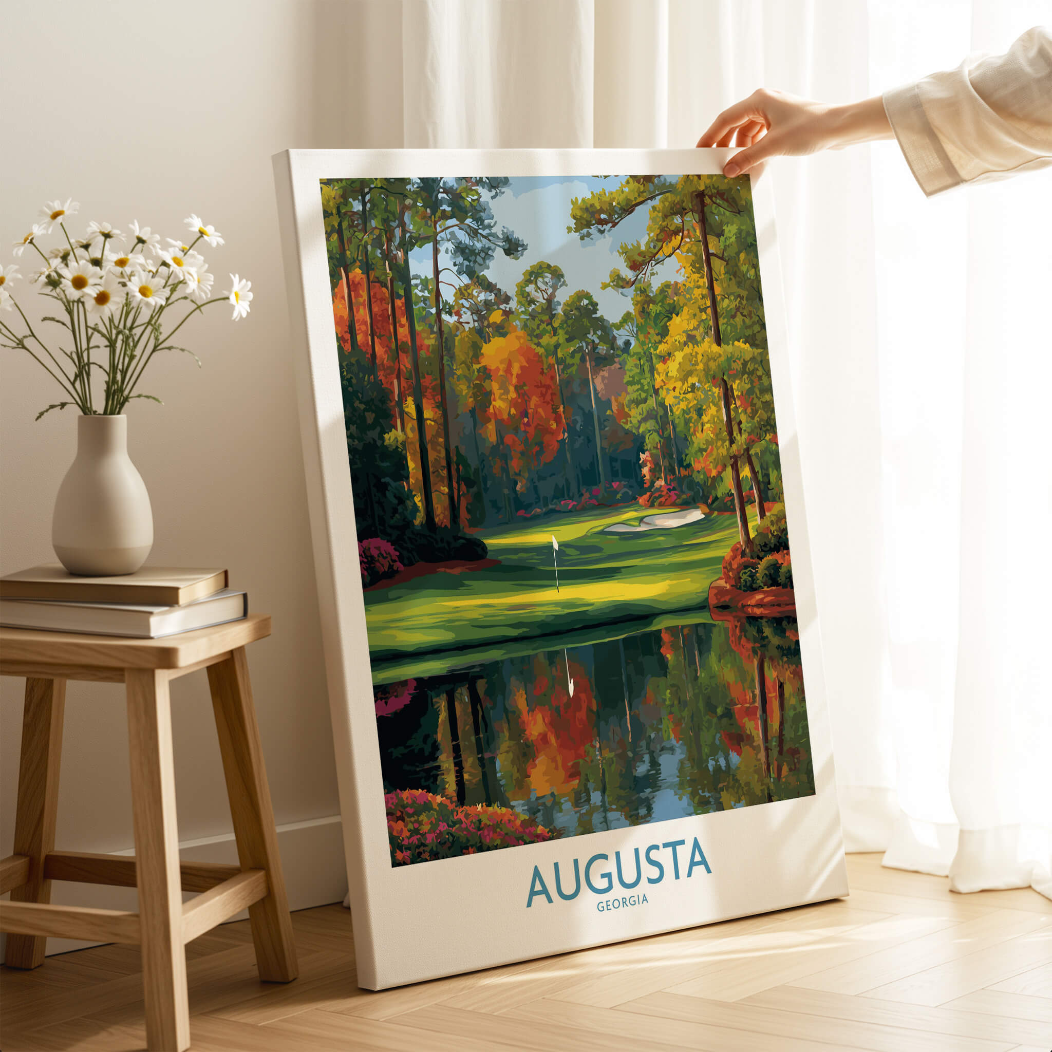 Augusta The Masters Golf Wall Art Print showcasing a beautiful golf course in Augusta, Georgia.