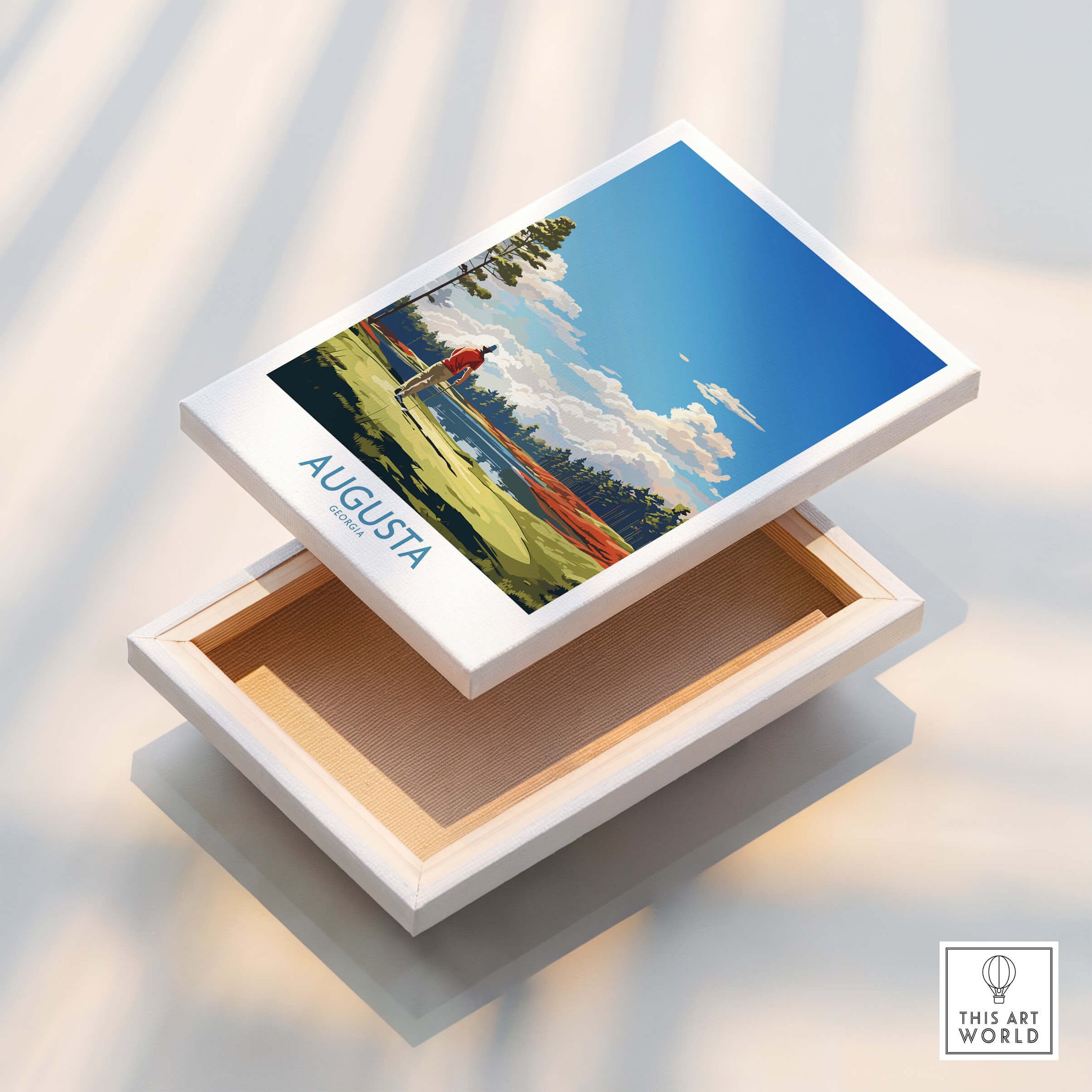 Augusta National Print - The Masters Golf Poster in a decorative box showcasing golf's iconic course.