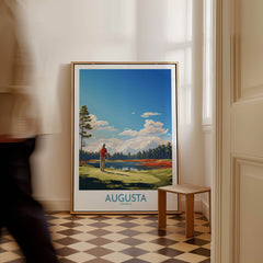 Augusta National Print - The Masters Golf Poster displayed in a stylish interior setting.