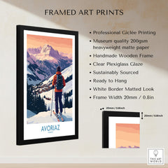 Avoriaz France Ski Art Print | Alps Village Poster framed art print showcasing vibrant alpine scenery and professional quality.