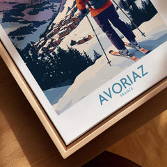 Avoriaz France Ski Art Print | Alps Village Poster featuring a skier in the picturesque French Alps.