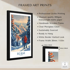 Big Bear Ski Print - California framed art print showcasing stunning mountains and skiing, perfect for decor.
