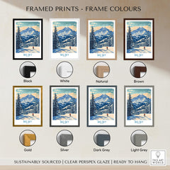 Framed Big Sky Wall Art Print in various colors: Black, White, Natural, Brown, Gold, Silver, Dark Grey, Light Grey.