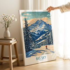 Big Sky Wall Art Print showcasing a vibrant mountain scene, bringing nature's beauty into your home.