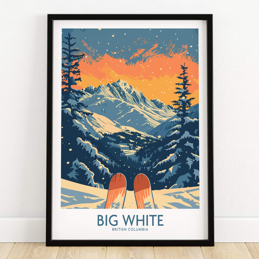 Big White Ski Print - British Columbia featuring stunning mountain slopes and winter scenery.