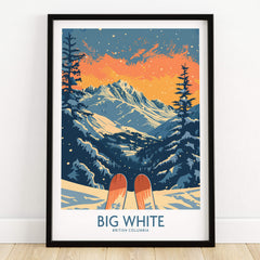 Big White Ski Print - British Columbia featuring stunning mountain slopes and winter scenery.