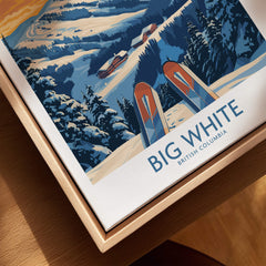 Big White Wall Art Print - British Columbia showcasing a beautiful winter landscape with skis.
