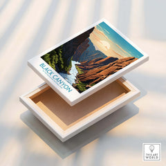 Black Canyon National Park print on stretched canvas with floating frame detail, modern wall art