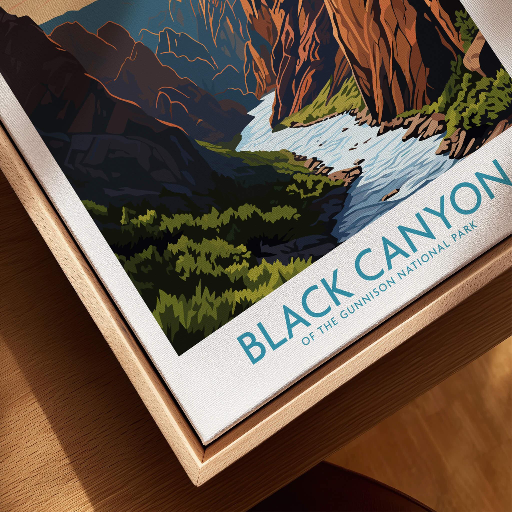 Framed Black Canyon of the Gunnison National Park art print with colorful landscape