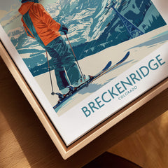 Breckenridge Ski Print - Colorado featuring a skier against a stunning mountain backdrop in Breckenridge, Colorado.
