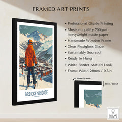 Breckenridge Wall Art - Colorado framed art print showcasing a skier in Breckenridge, made with museum-quality materials.