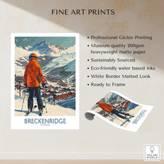 Breckenridge Wall Art -  Colorado showcasing a skier with stunning mountain views in a beautiful fine art print.