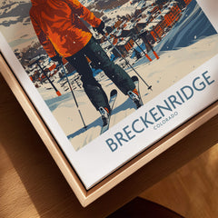 Breckenridge Wall Art - Colorado poster featuring a skier in an orange jacket enjoying the slopes in Breckenridge.