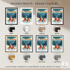Breckenridge Poster Colorado framed print options in various frame colors including black, white, natural, and brown.