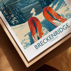 Breckenridge Poster Colorado featuring vibrant skis on snowy slopes, perfect for ski enthusiasts and home decor.
