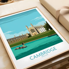 Cambridge Print featuring King's College with vibrant colors and elegant design for home or office decor.