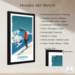Cardrona Ski Print - New Zealand framed art print showcasing a skier in a stunning winter landscape.