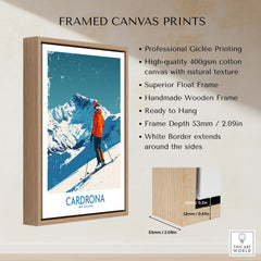 Cardrona Ski Print - New Zealand framed canvas print with professional giclée printing and natural texture.