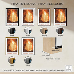 Carlsbad Caverns travel poster print in six frame colour options on float frame canvas