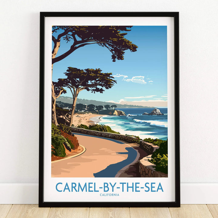 Carmel-by-the-Sea Wall Art Print featuring stunning coastal scenery of California.