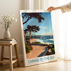 Carmel-by-the-Sea Wall Art Print showcasing a serene beach scene in California, ideal for home decor.
