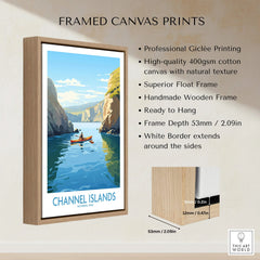 Framed Channel Islands National Park wall art print in handmade wooden float frame