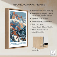 Cortina d'ampezzo Print Italy framed canvas print showcasing stunning artwork and natural texture.