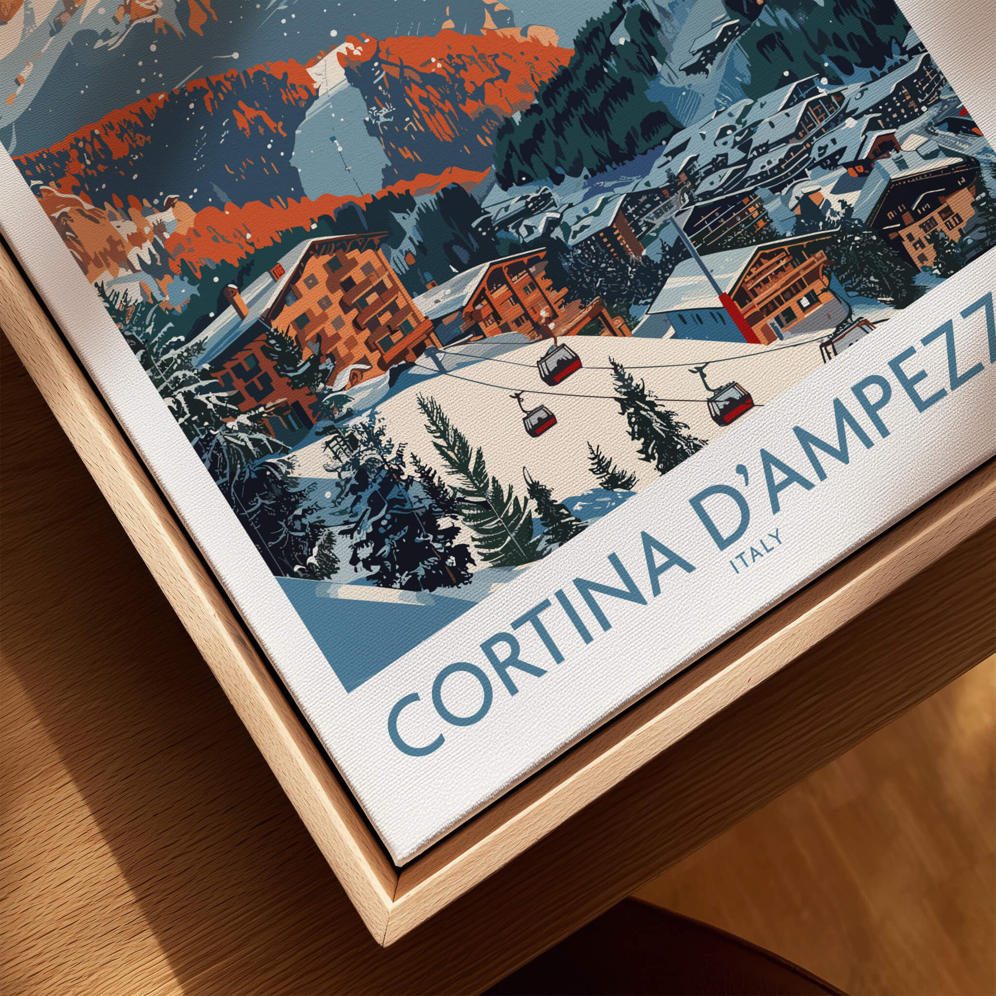 Cortina d'ampezzo Print Italy showcasing picturesque ski scenery and charming town details.