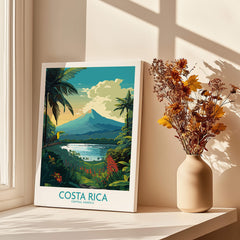 Costa Rica Wall Art | Modern Style featuring Arenal Volcano and tropical landscapes in vibrant colors.