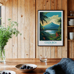 Costa Rica Wall Art | Modern Style featuring Arenal Volcano and lush landscapes in a home setting.