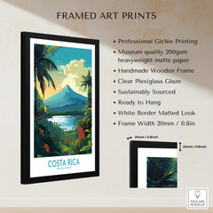 Costa Rica Wall Art | Modern Style framed print showcasing Arenal Volcano with lush landscapes and a professional finish.