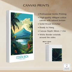Costa Rica Wall Art | Modern Style canvas print featuring Arenal Volcano and tropical landscape.