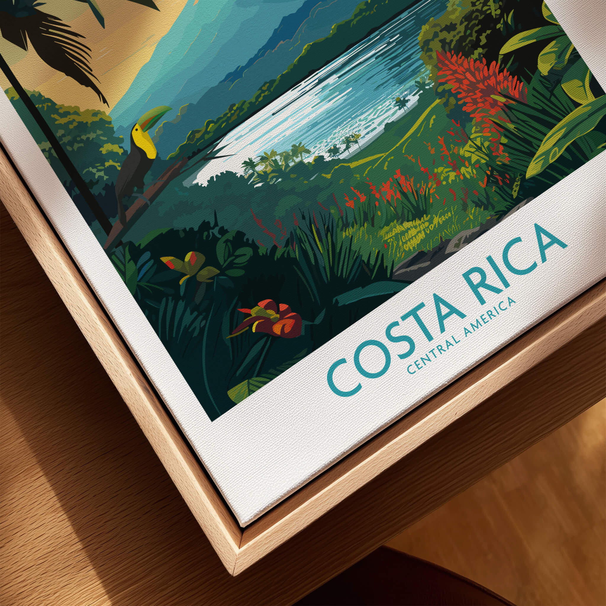 Costa Rica Wall Art | Modern Style featuring vibrant tropical landscapes and Arenal Volcano in a framed print.