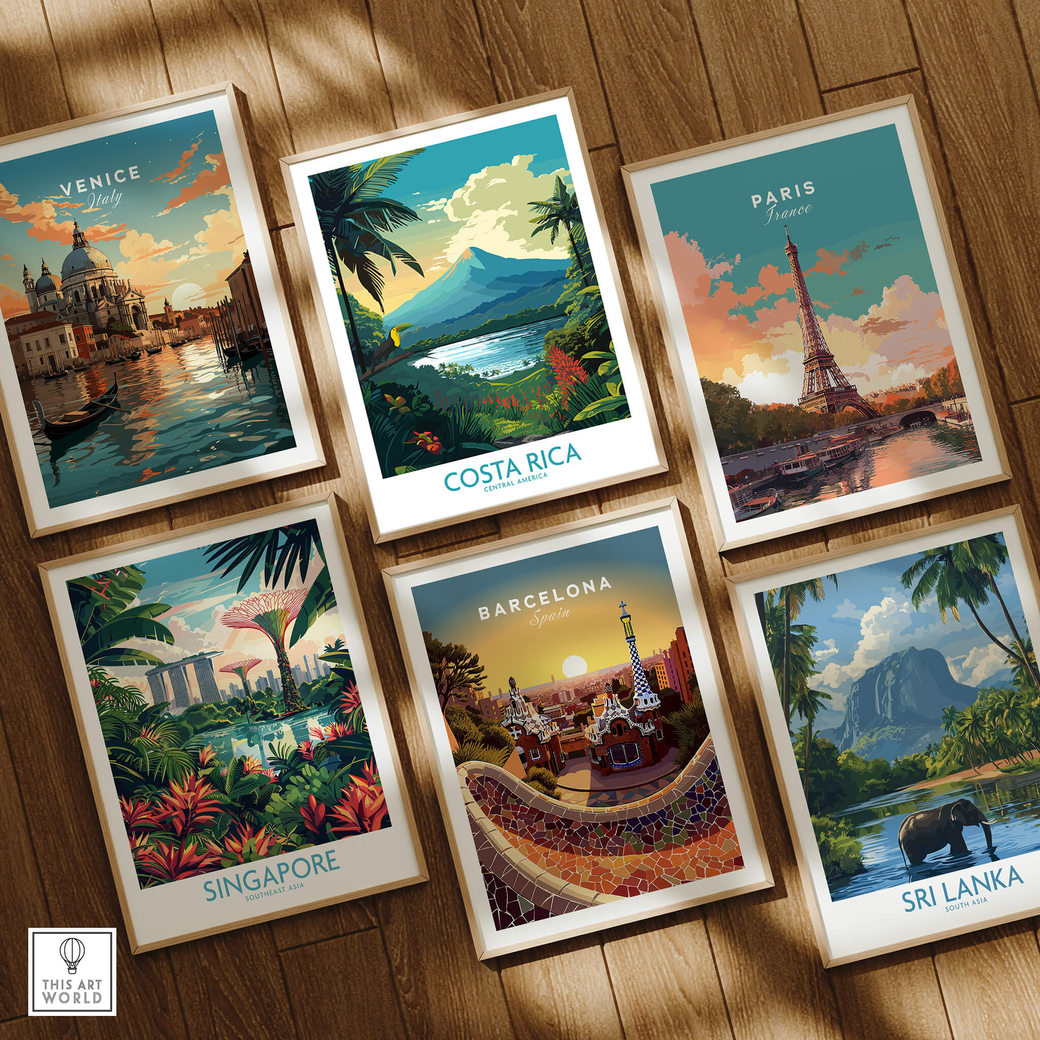 Costa Rica Wall Art | Modern Style featuring vibrant tropical landscapes and the Arenal Volcano in a beautiful print.