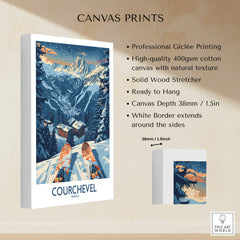 Courchevel Poster France canvas print showcasing stunning ski landscapes ready to hang