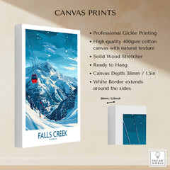Falls Creek Ski Print - Australia showcasing professional Giclée printing on high-quality cotton canvas.