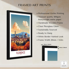Florence Italy Wall Art | Modern Style featuring framed Giclée print of Florence skyline.